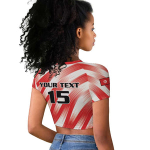 Afro Basketball Tunisia Custom Raglan Cropped T shirt Go Eagles of Carthage - African Pride