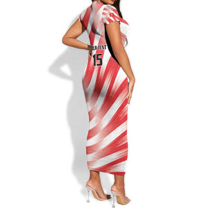 Afro Basketball Tunisia Custom Short Sleeve Bodycon Dress Go Eagles of Carthage - African Pride