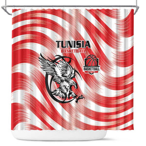 Afro Basketball Tunisia Shower Curtain Go Eagles of Carthage - African Pride