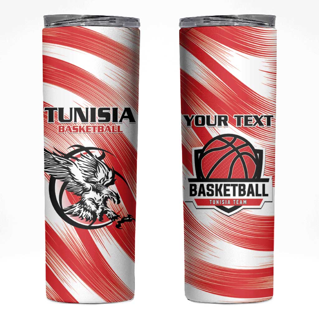 Afro Basketball Tunisia Custom Skinny Tumbler Go Eagles of Carthage - African Pride