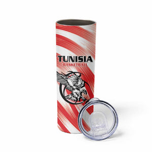 Afro Basketball Tunisia Custom Skinny Tumbler Go Eagles of Carthage - African Pride