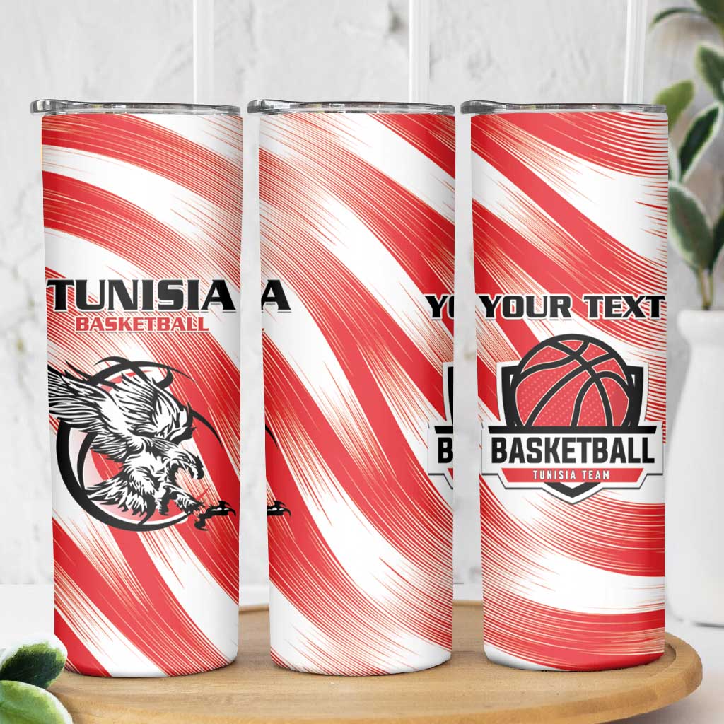 Afro Basketball Tunisia Custom Skinny Tumbler Go Eagles of Carthage - African Pride