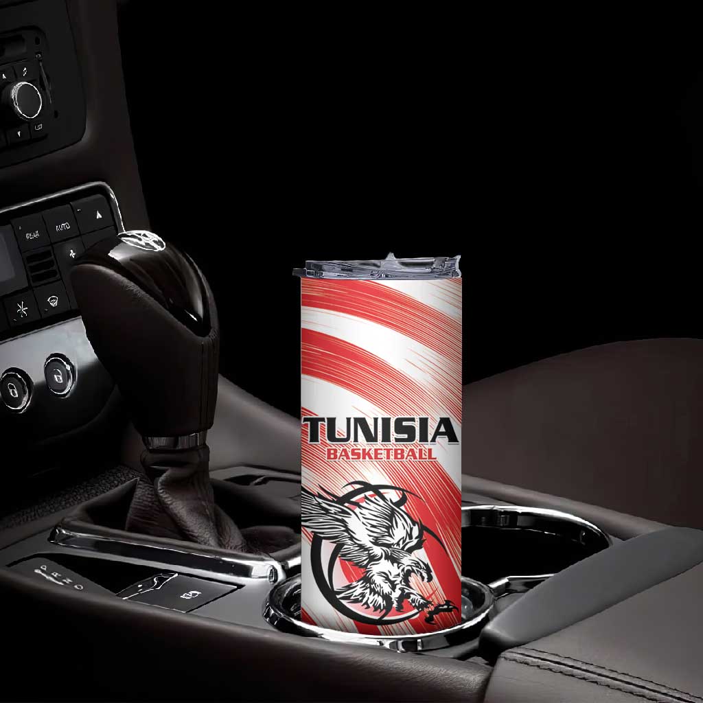 Afro Basketball Tunisia Custom Skinny Tumbler Go Eagles of Carthage - African Pride