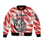 Afro Basketball Tunisia Custom Sleeve Zip Bomber Jacket Go Eagles of Carthage - African Pride