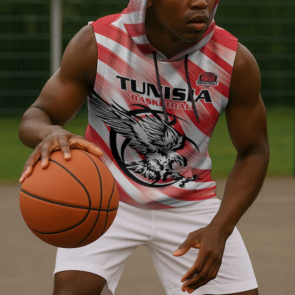 Afro Basketball Tunisia Custom Sleeveless Hoodie Go Eagles of Carthage - African Pride