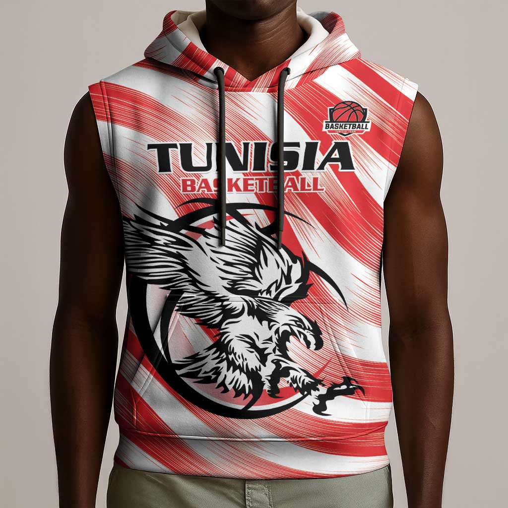 Afro Basketball Tunisia Custom Sleeveless Hoodie Go Eagles of Carthage - African Pride
