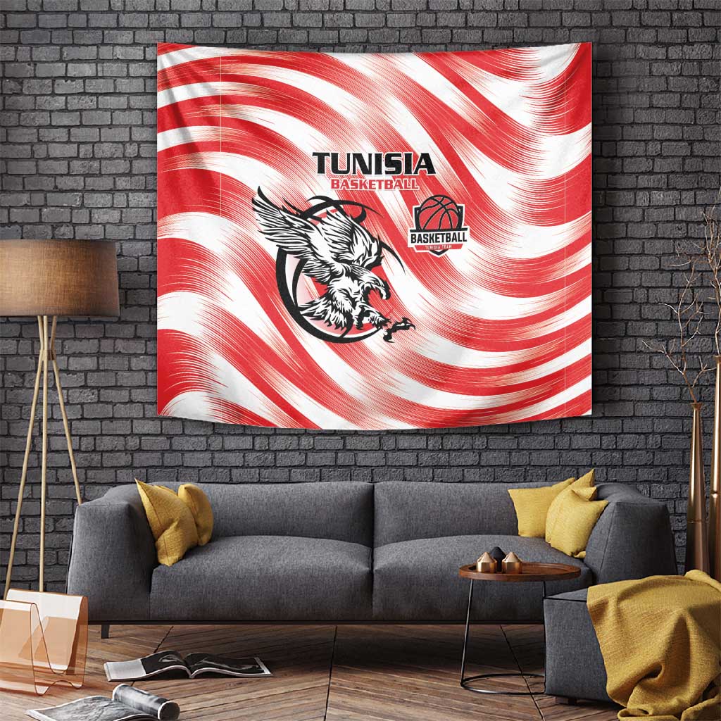 Afro Basketball Tunisia Tapestry Go Eagles of Carthage - African Pride