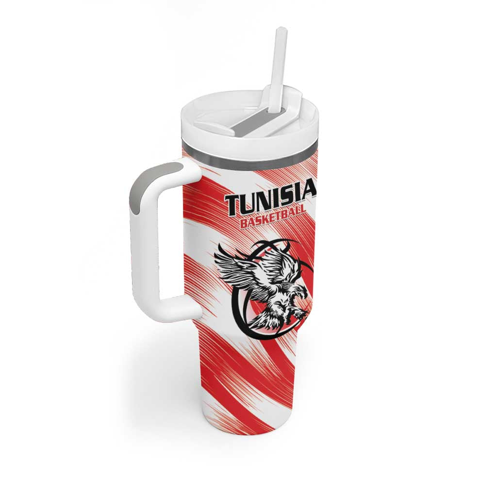 Afro Basketball Tunisia Custom Tumbler With Handle Go Eagles of Carthage - African Pride