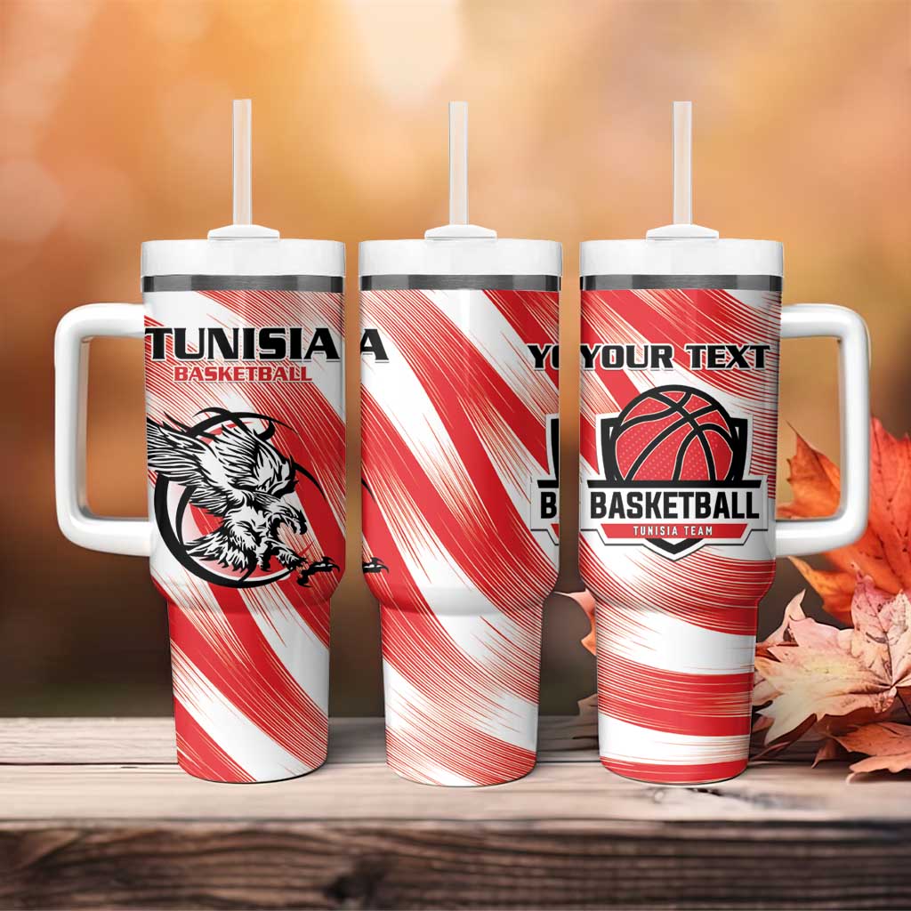 Afro Basketball Tunisia Custom Tumbler With Handle Go Eagles of Carthage - African Pride