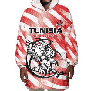 Afro Basketball Tunisia Custom Wearable Blanket Hoodie Go Eagles of Carthage - African Pride
