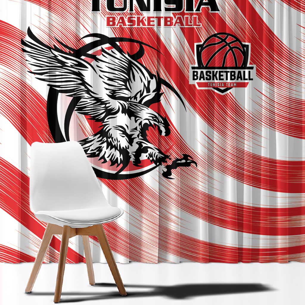Afro Basketball Tunisia Window Curtain Go Eagles of Carthage - African Pride