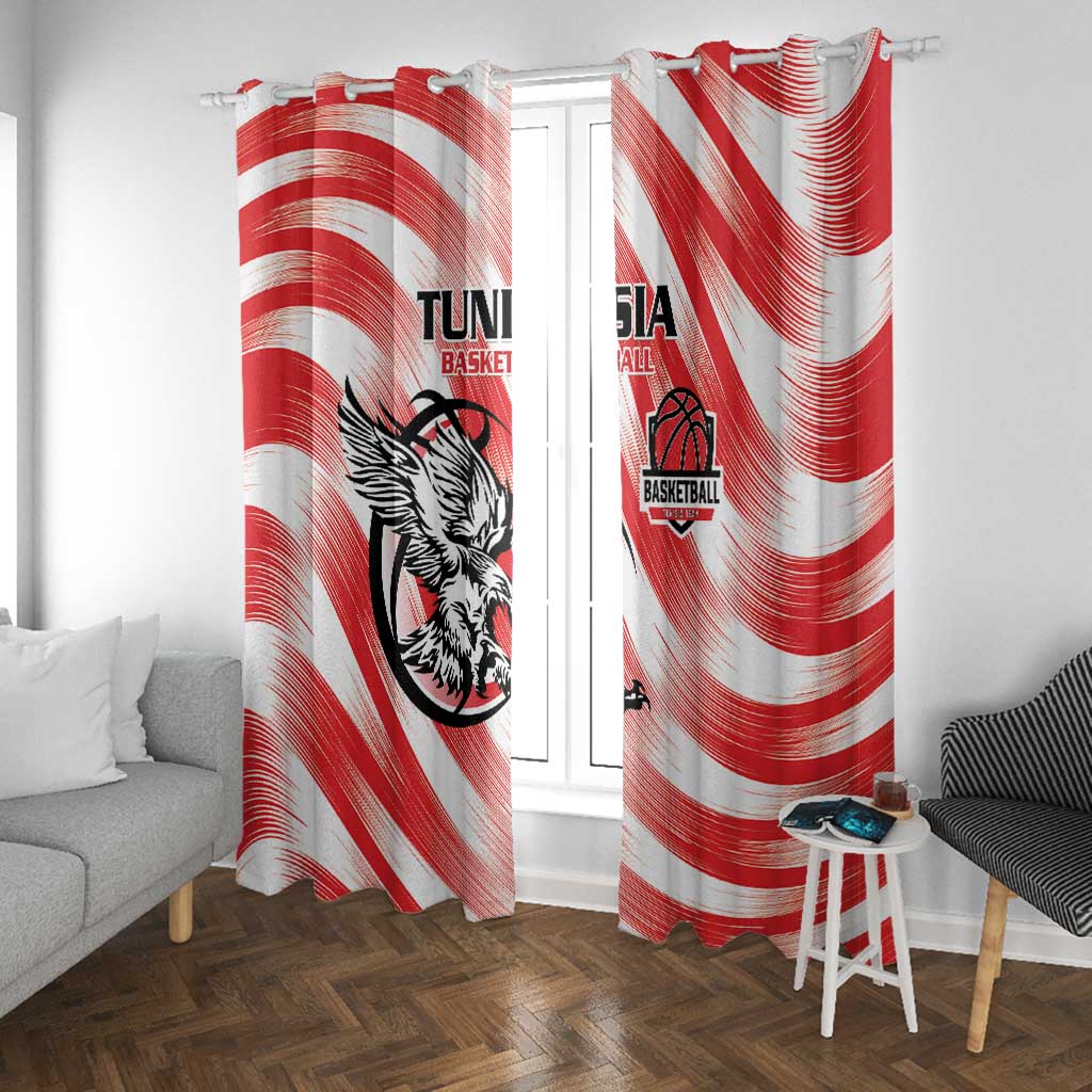 Afro Basketball Tunisia Window Curtain Go Eagles of Carthage - African Pride