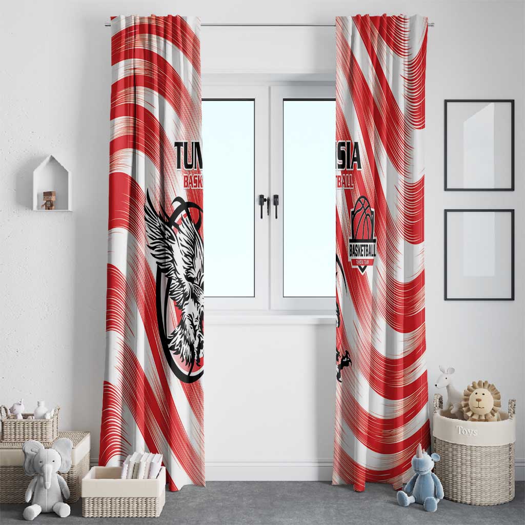 Afro Basketball Tunisia Window Curtain Go Eagles of Carthage - African Pride