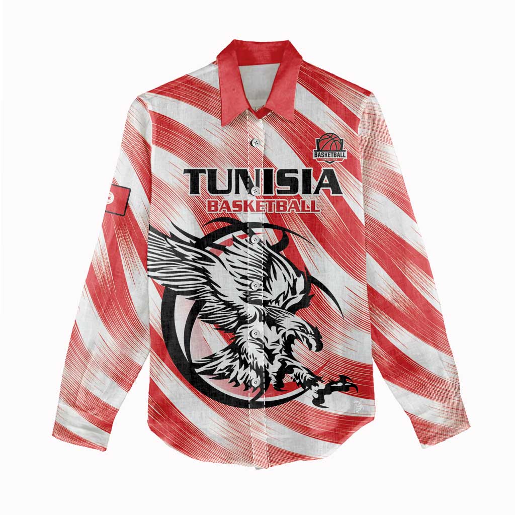 Afro Basketball Tunisia Custom Women Casual Shirt Go Eagles of Carthage - African Pride