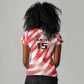 Afro Basketball Tunisia Custom Women V-Neck T-Shirt Go Eagles of Carthage - African Pride