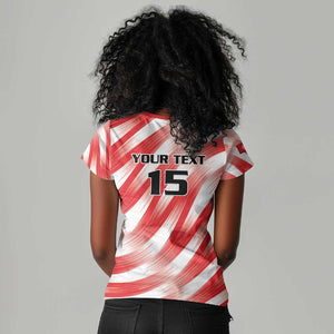 Afro Basketball Tunisia Custom Women V-Neck T-Shirt Go Eagles of Carthage - African Pride