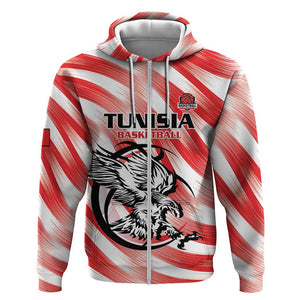 Afro Basketball Tunisia Custom Zip Hoodie Go Eagles of Carthage - African Pride