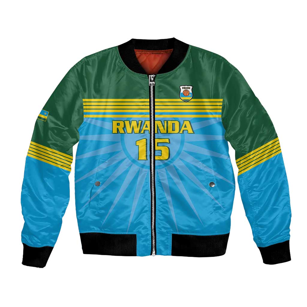 Afro Basketball Rwanda Custom Bomber Jacket Go Champions - African Pride