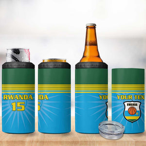 Afro Basketball Rwanda Custom 4 in 1 Can Cooler Tumbler Go Champions - African Pride