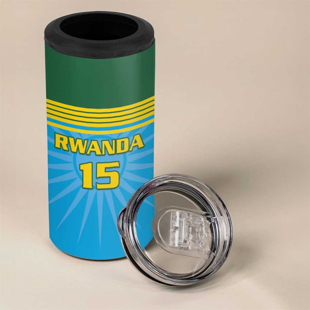 Afro Basketball Rwanda Custom 4 in 1 Can Cooler Tumbler Go Champions - African Pride
