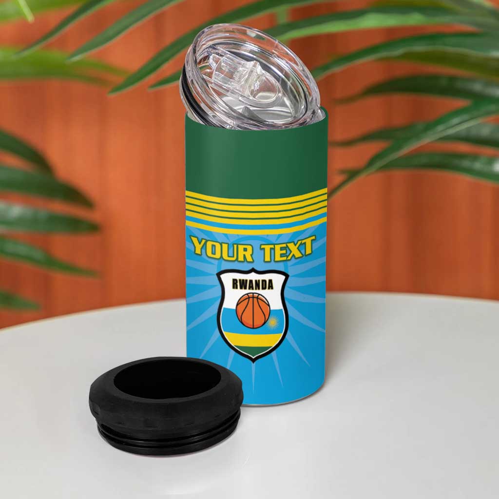 Afro Basketball Rwanda Custom 4 in 1 Can Cooler Tumbler Go Champions - African Pride