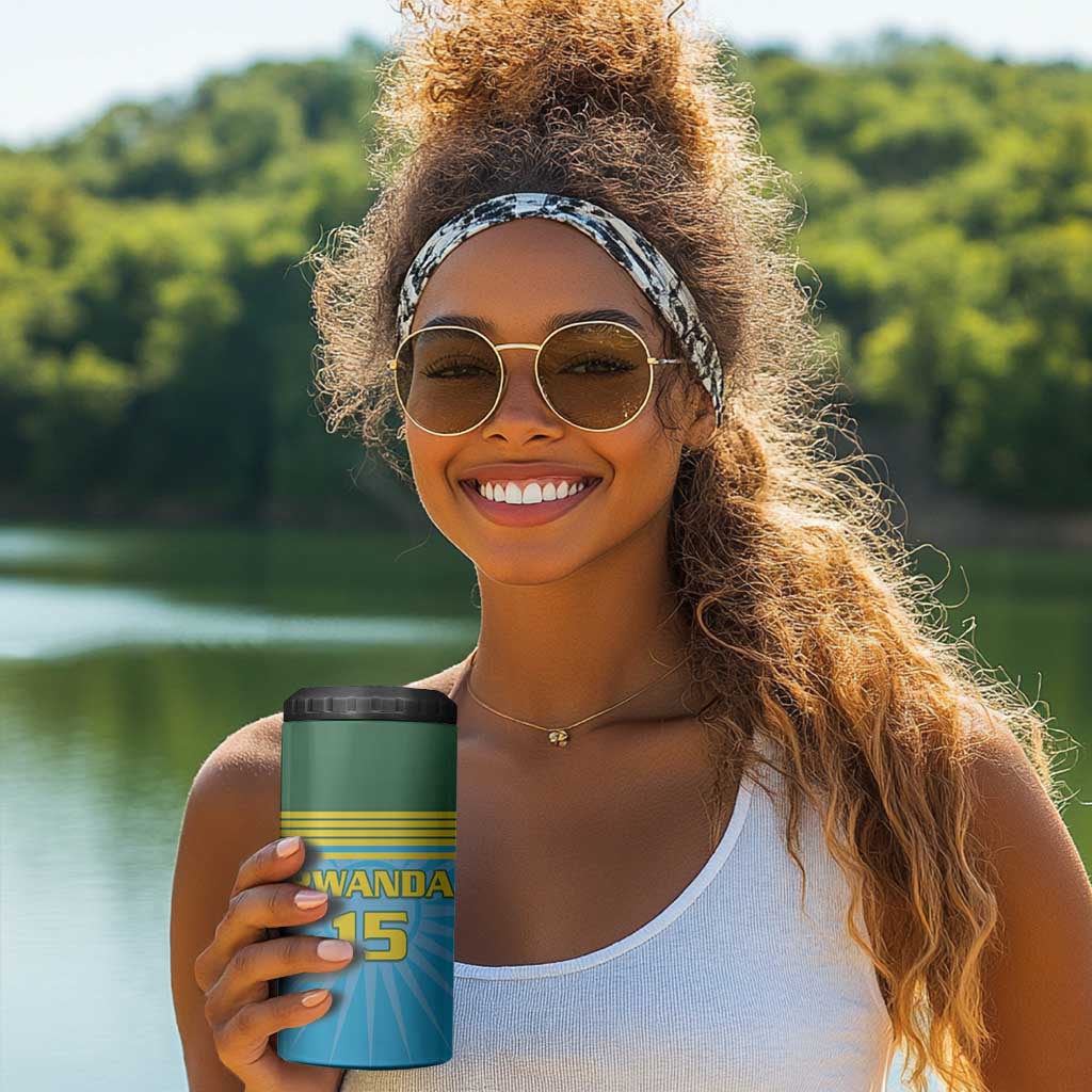 Afro Basketball Rwanda Custom 4 in 1 Can Cooler Tumbler Go Champions - African Pride