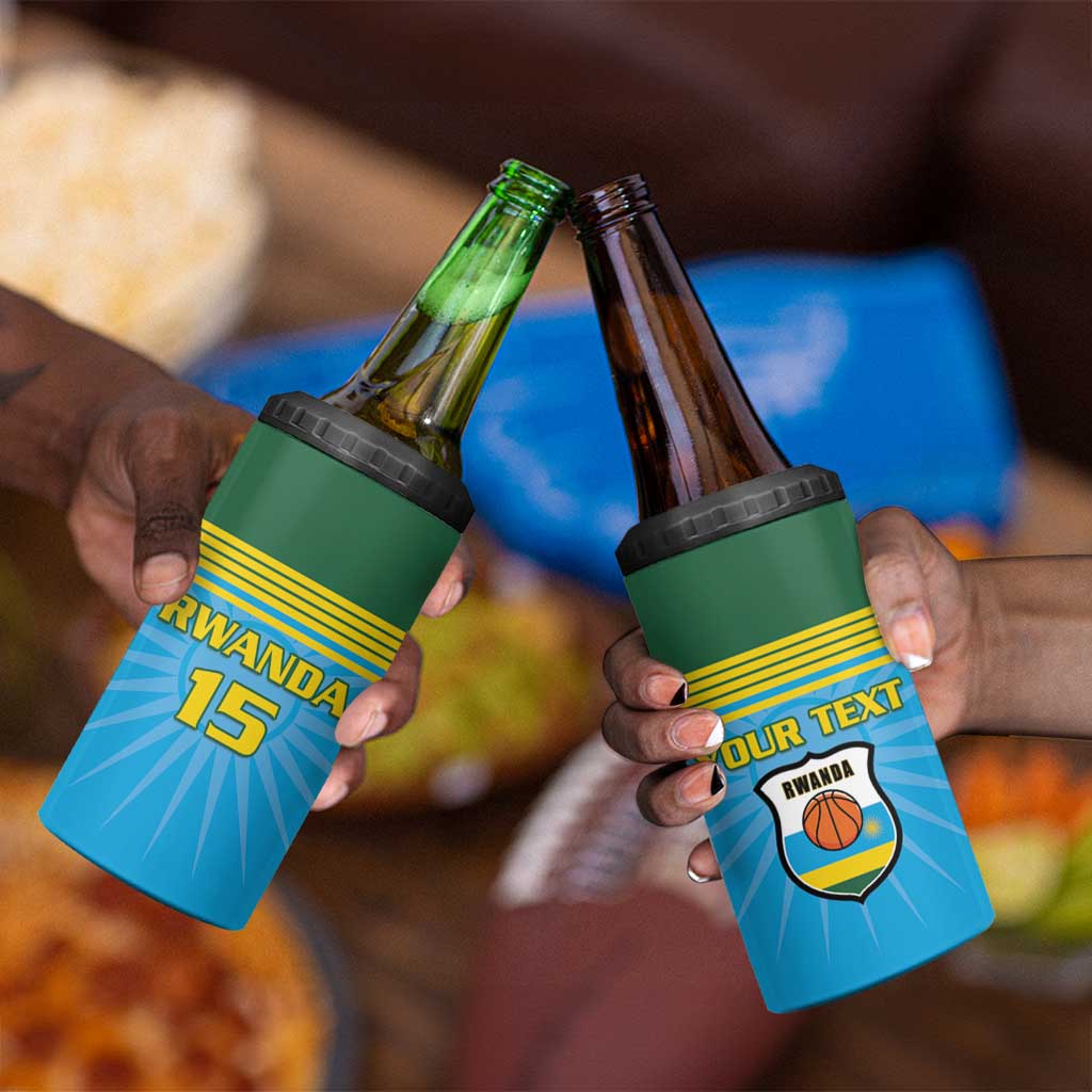 Afro Basketball Rwanda Custom 4 in 1 Can Cooler Tumbler Go Champions - African Pride