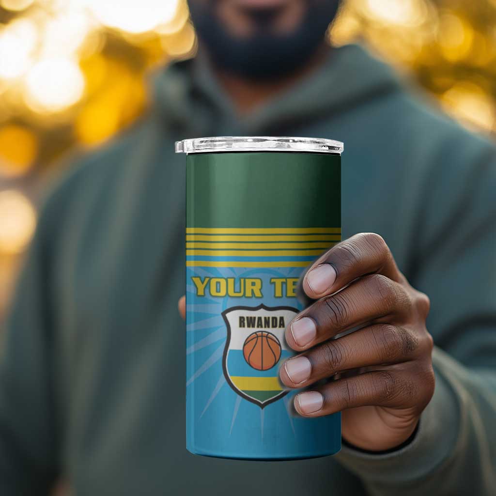 Afro Basketball Rwanda Custom 4 in 1 Can Cooler Tumbler Go Champions - African Pride