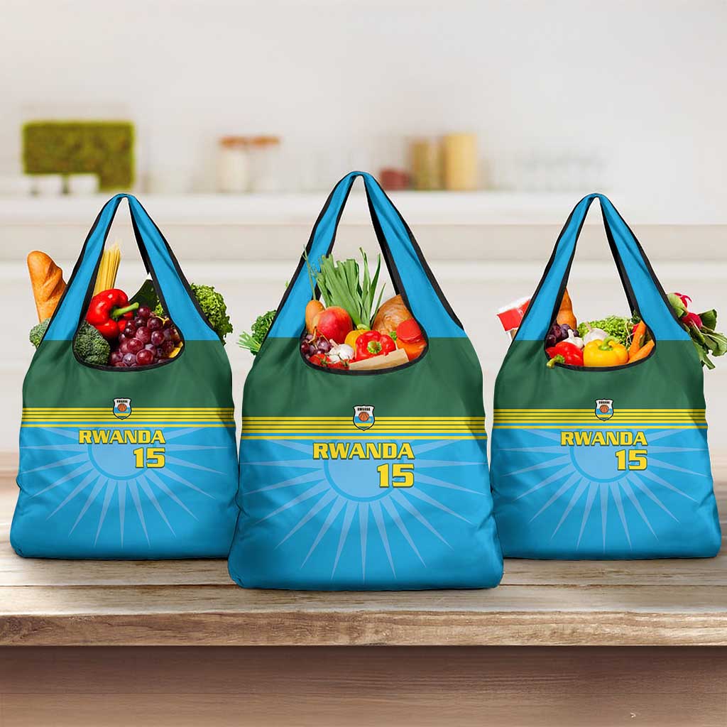 Afro Basketball Rwanda Custom Grocery Bag Go Champions - African Pride