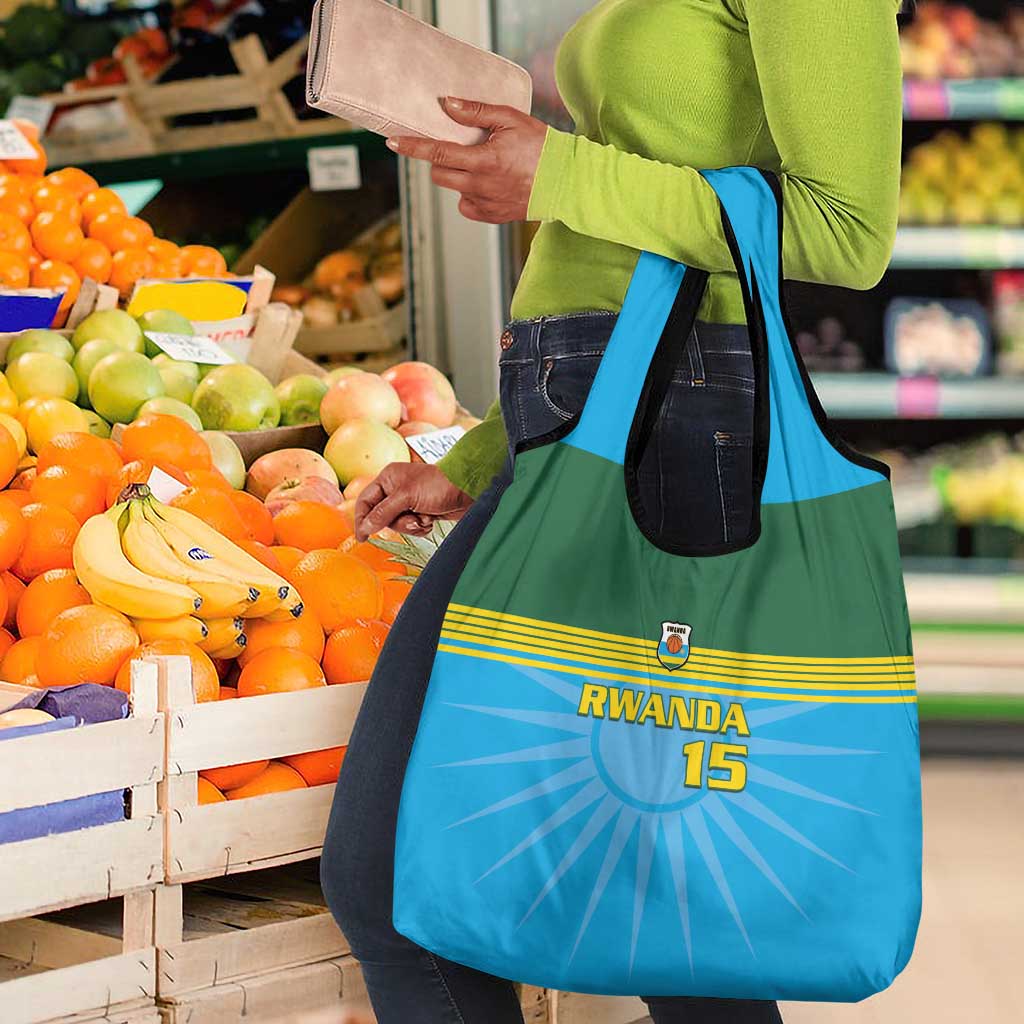 Afro Basketball Rwanda Custom Grocery Bag Go Champions - African Pride