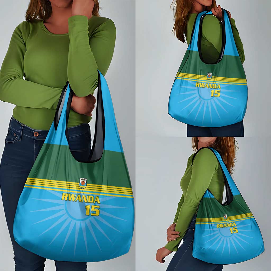 Afro Basketball Rwanda Custom Grocery Bag Go Champions - African Pride