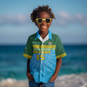 Afro Basketball Rwanda Custom Kid Hawaiian Shirt Go Champions - African Pride