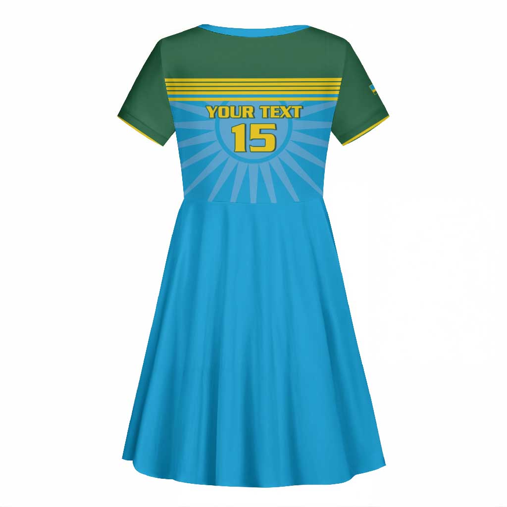 Afro Basketball Rwanda Custom Kid Short Sleeve Dress Go Champions - African Pride