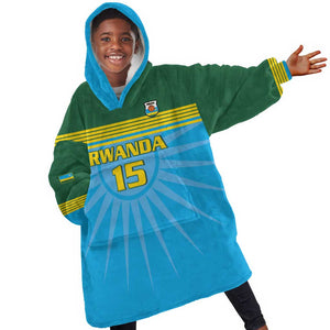 Afro Basketball Rwanda Custom Kid Wearable Blanket Hoodie Go Champions - African Pride