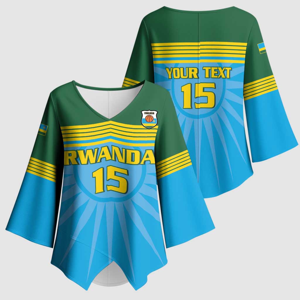 Custom Rwanda Basketball Kimono Sleeve Blouse Go Champions