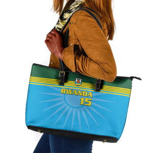 Afro Basketball Rwanda Custom Leather Tote Bag Go Champions - African Pride