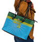 Afro Basketball Rwanda Custom Leather Tote Bag Go Champions - African Pride