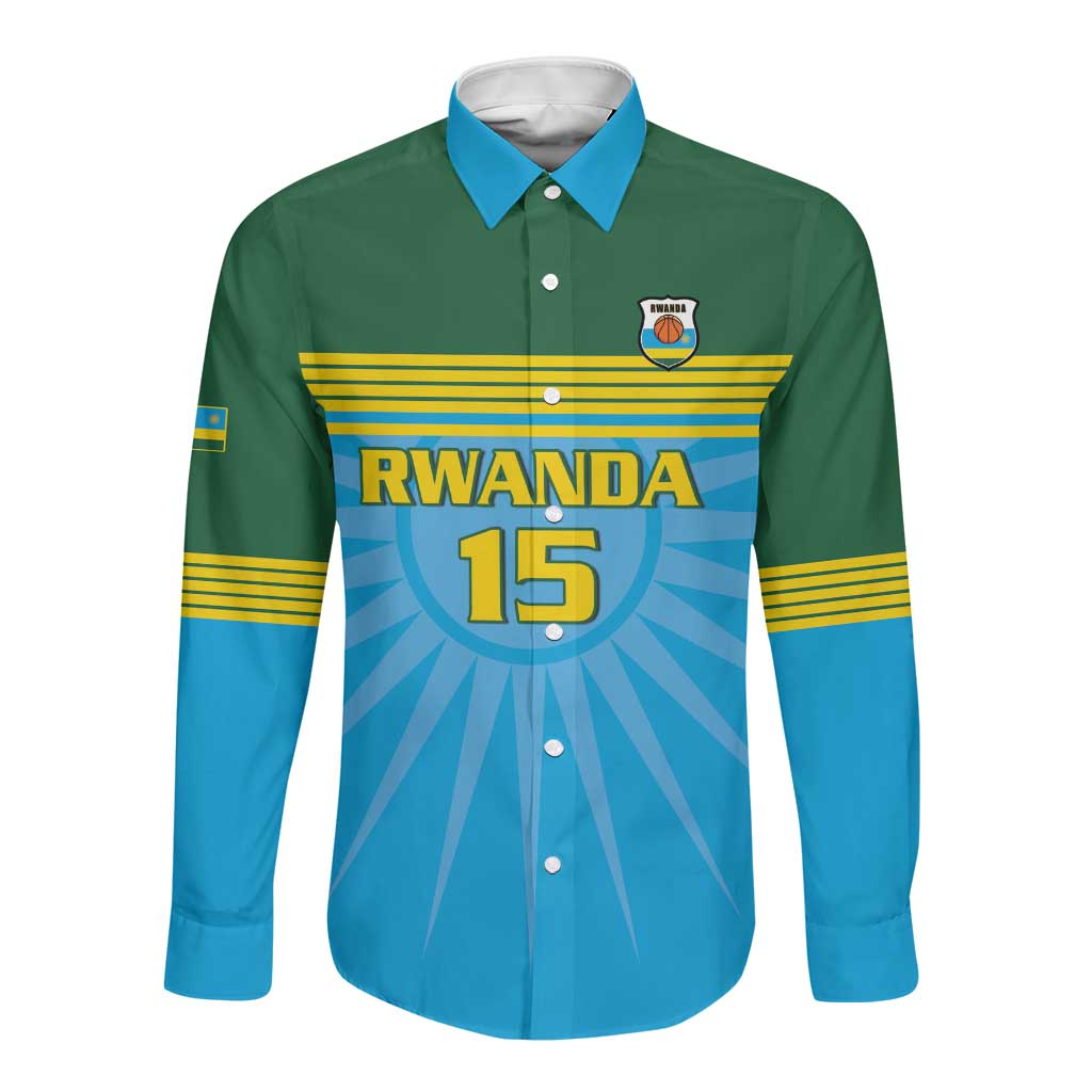 Afro Basketball Rwanda Custom Long Sleeve Button Shirt Go Champions - African Pride