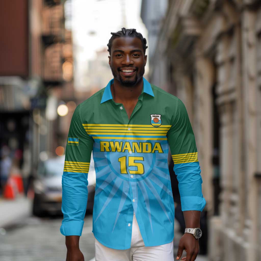 Afro Basketball Rwanda Custom Long Sleeve Button Shirt Go Champions - African Pride
