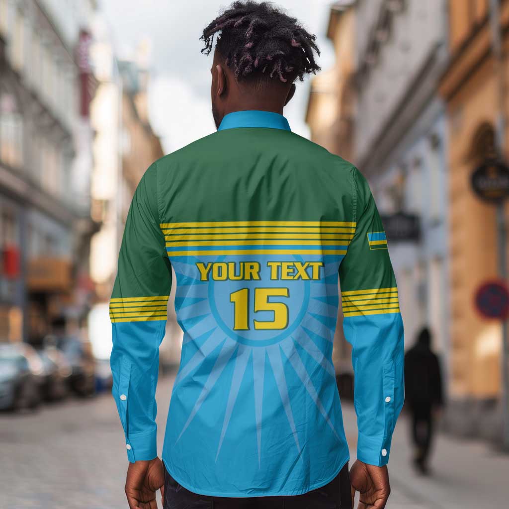 Afro Basketball Rwanda Custom Long Sleeve Button Shirt Go Champions - African Pride