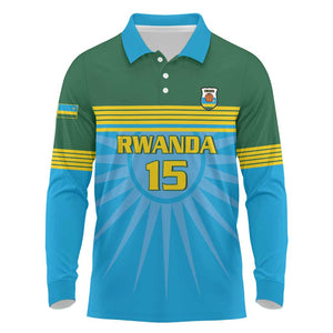 Afro Basketball Rwanda Custom Long Sleeve Polo Shirt Go Champions - African Pride