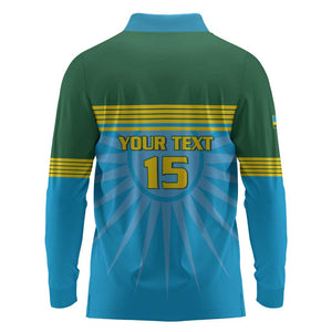 Afro Basketball Rwanda Custom Long Sleeve Polo Shirt Go Champions - African Pride