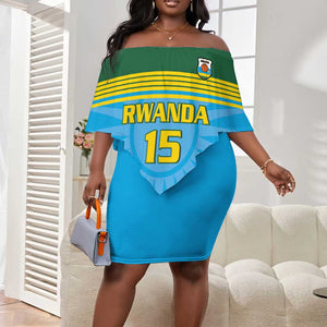 Afro Basketball Rwanda Custom Off Shoulder Short Dress Go Champions - African Pride