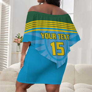 Afro Basketball Rwanda Custom Off Shoulder Short Dress Go Champions - African Pride