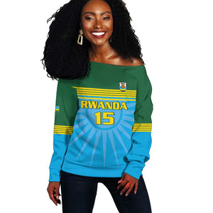 Afro Basketball Rwanda Custom Off Shoulder Sweater Go Champions - African Pride