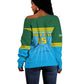 Afro Basketball Rwanda Custom Off Shoulder Sweater Go Champions - African Pride
