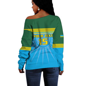 Afro Basketball Rwanda Custom Off Shoulder Sweater Go Champions - African Pride
