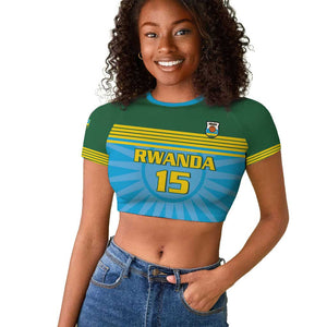 Afro Basketball Rwanda Custom Raglan Cropped T shirt Go Champions - African Pride