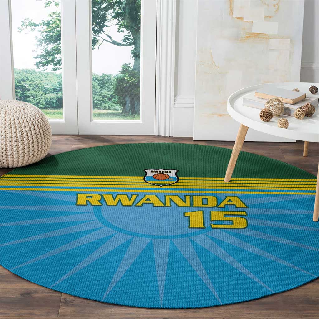 Afro Basketball Rwanda Custom Round Carpet Go Champions - African Pride