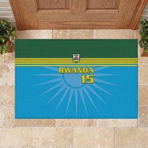 Afro Basketball Rwanda Custom Rubber Doormat Go Champions - African Pride